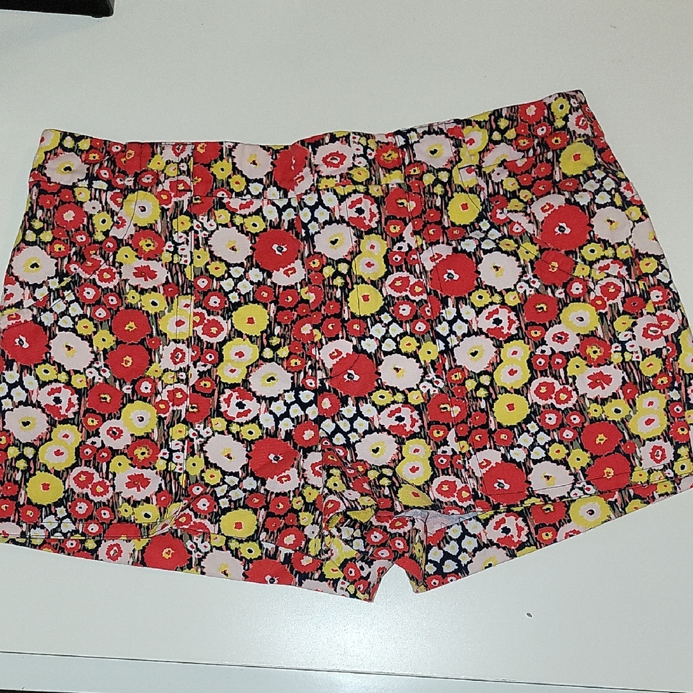 Kate Spade SATURDAY High Waist Red and Yellow Shorts Sz 2